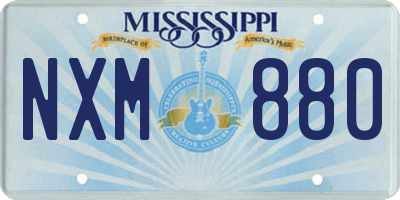 MS license plate NXM880