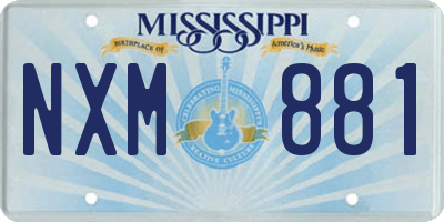 MS license plate NXM881