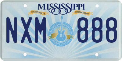 MS license plate NXM888