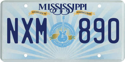 MS license plate NXM890