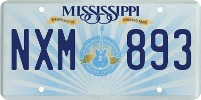 MS license plate NXM893