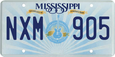 MS license plate NXM905