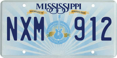 MS license plate NXM912