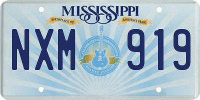 MS license plate NXM919