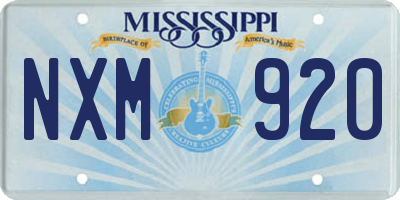 MS license plate NXM920