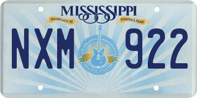 MS license plate NXM922