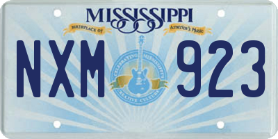 MS license plate NXM923