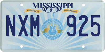 MS license plate NXM925