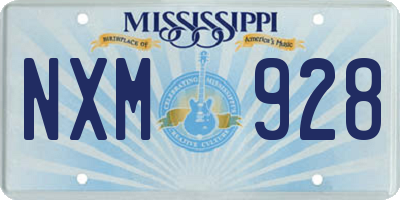 MS license plate NXM928
