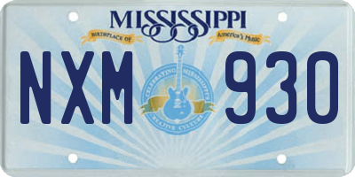 MS license plate NXM930
