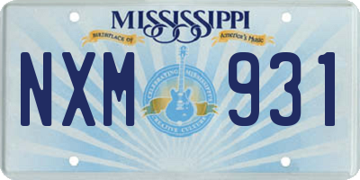 MS license plate NXM931