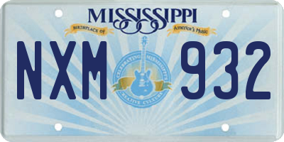 MS license plate NXM932
