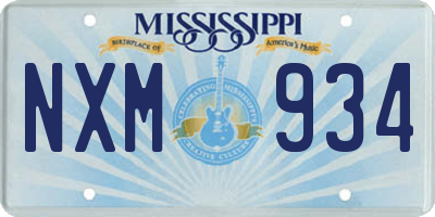 MS license plate NXM934