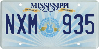 MS license plate NXM935
