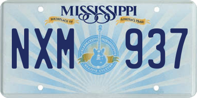 MS license plate NXM937