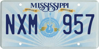 MS license plate NXM957