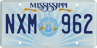 MS license plate NXM962