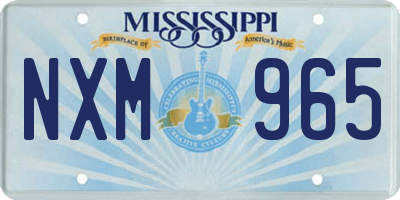 MS license plate NXM965