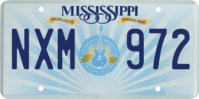MS license plate NXM972