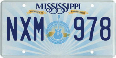 MS license plate NXM978