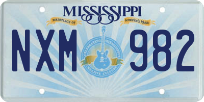 MS license plate NXM982