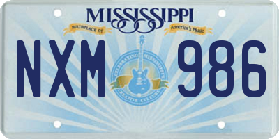 MS license plate NXM986