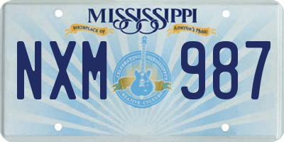 MS license plate NXM987