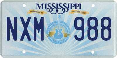 MS license plate NXM988