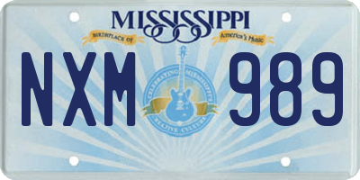 MS license plate NXM989