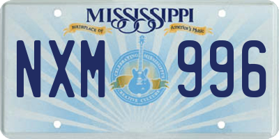 MS license plate NXM996