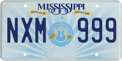 MS license plate NXM999