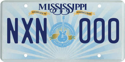 MS license plate NXN000