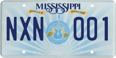 MS license plate NXN001