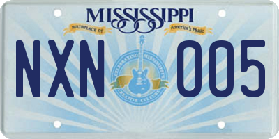 MS license plate NXN005