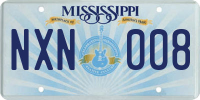 MS license plate NXN008
