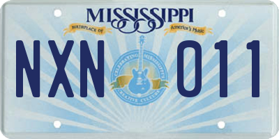 MS license plate NXN011