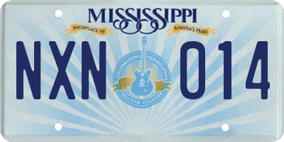 MS license plate NXN014