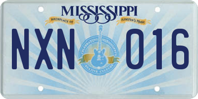 MS license plate NXN016