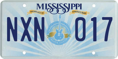 MS license plate NXN017