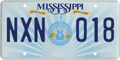 MS license plate NXN018