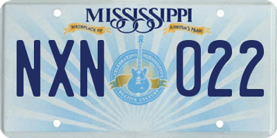 MS license plate NXN022