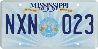 MS license plate NXN023
