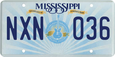 MS license plate NXN036