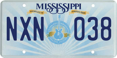 MS license plate NXN038