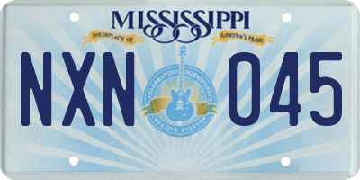 MS license plate NXN045