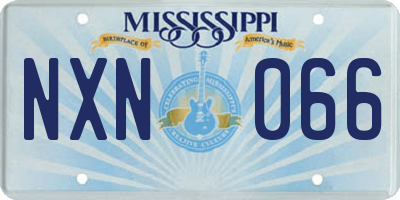 MS license plate NXN066