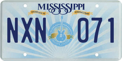 MS license plate NXN071