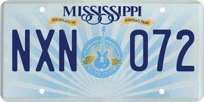 MS license plate NXN072