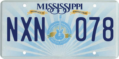 MS license plate NXN078