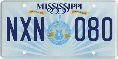 MS license plate NXN080
